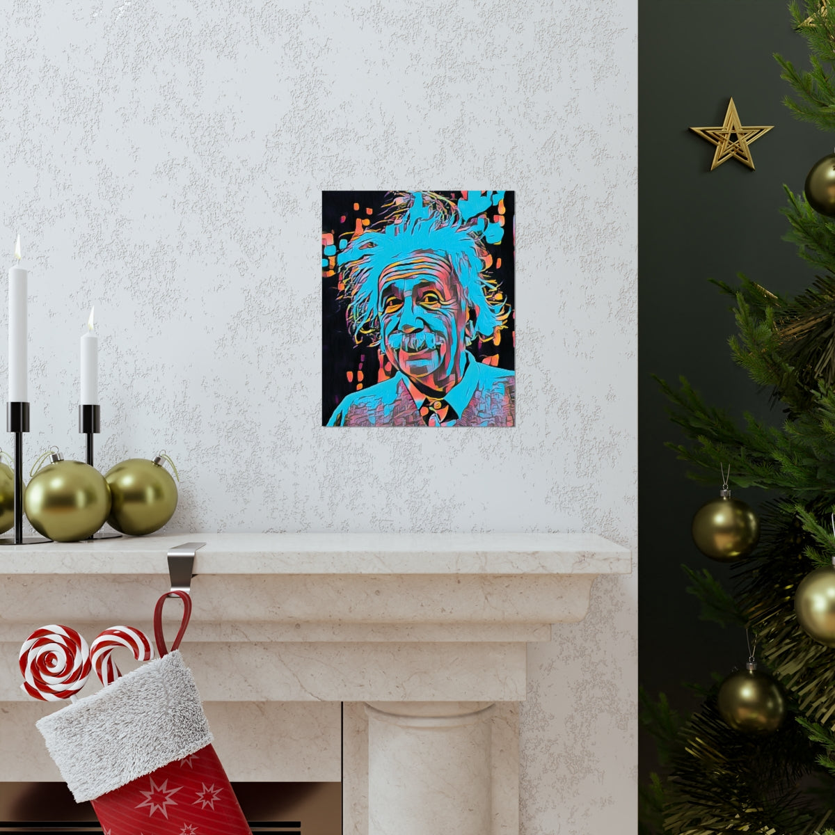 Albert Einstein Premium Matte Poster | Albert Einstein Painting | Einstein Art | Icon Art