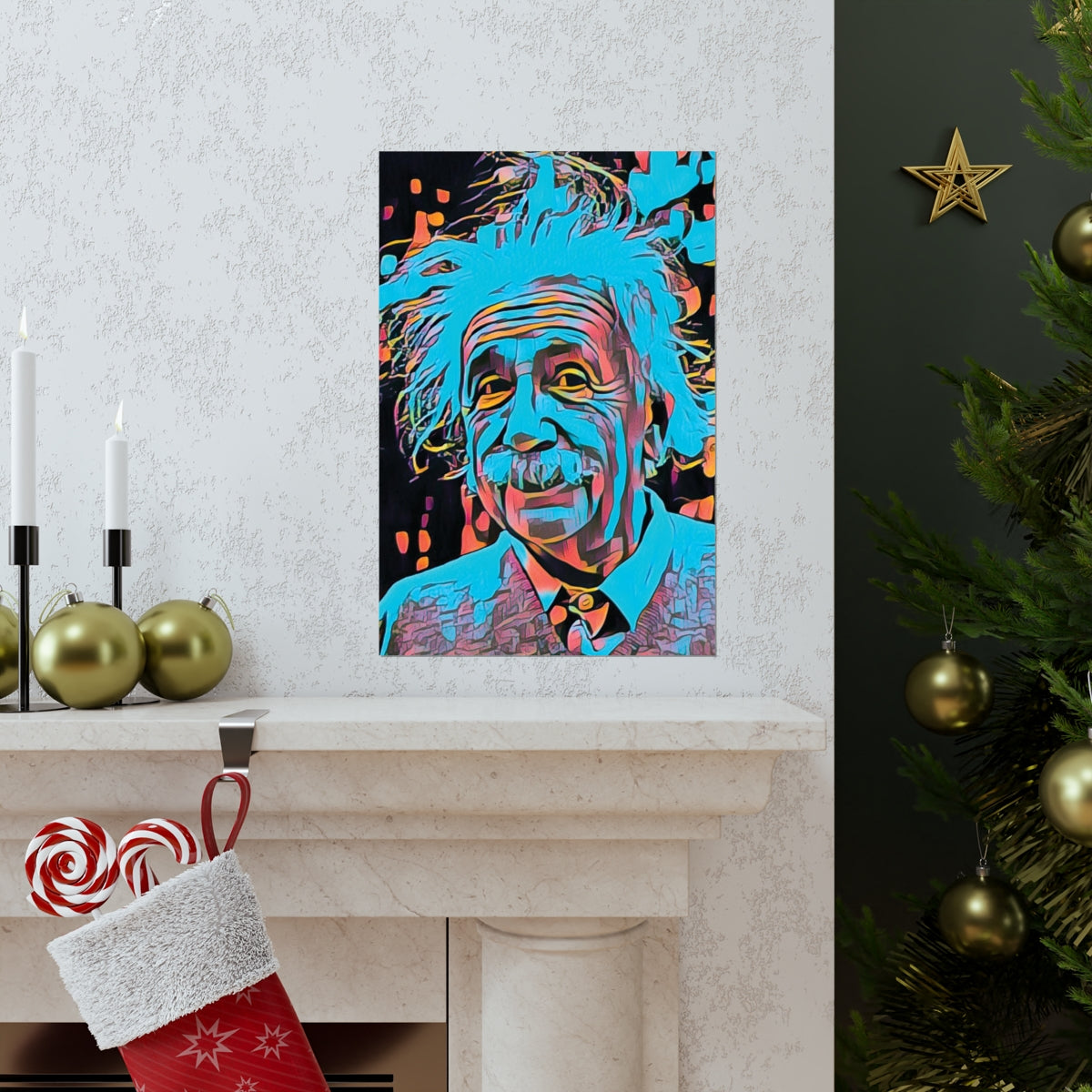 Albert Einstein Premium Matte Poster | Albert Einstein Painting | Einstein Art | Icon Art
