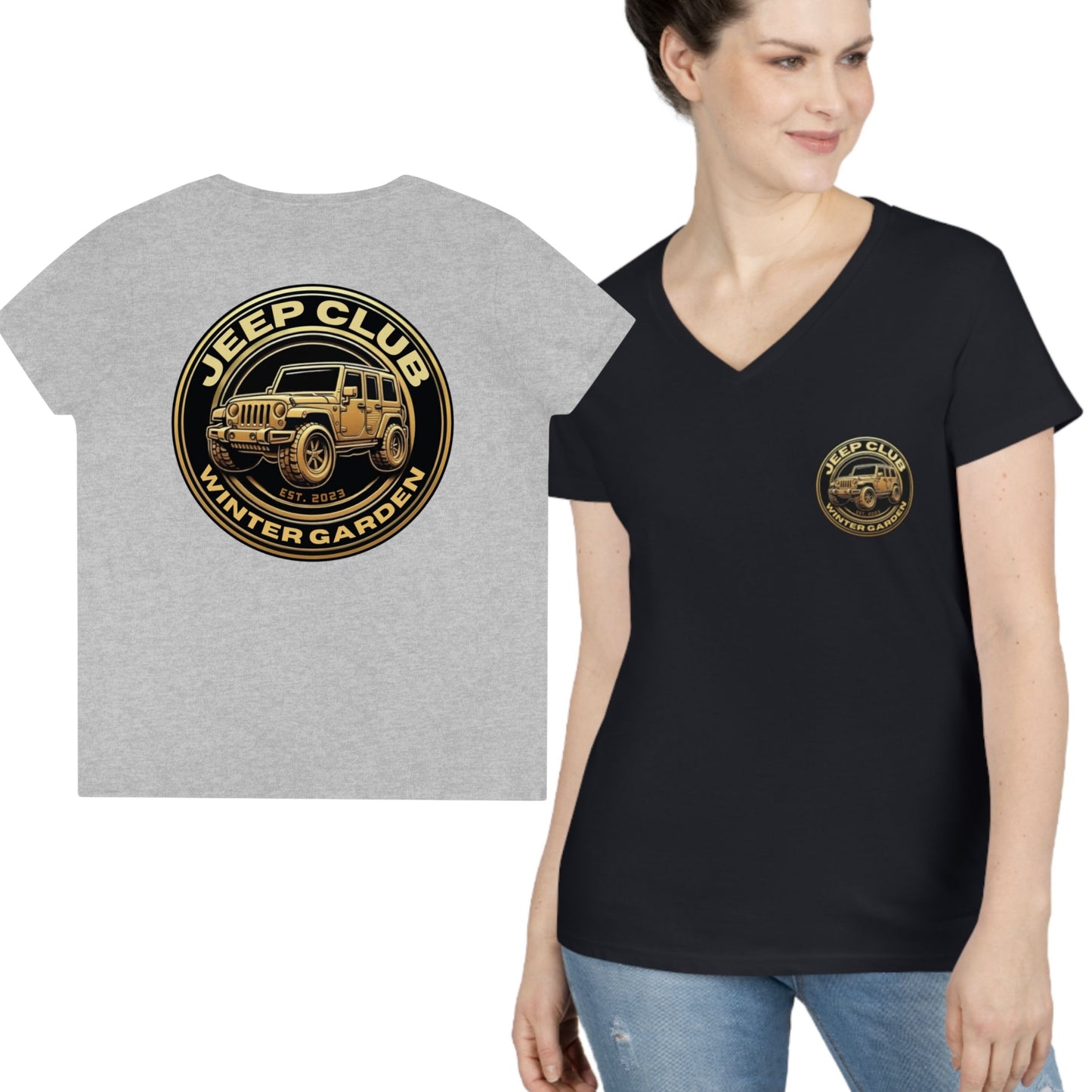 JCWG Logo Ladies' V-Neck T-Shirt