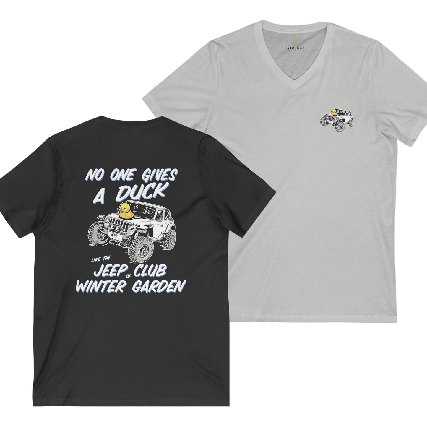 No One Gives a Duck Like the Jeep Club of Winter Garden V-Neck Tee