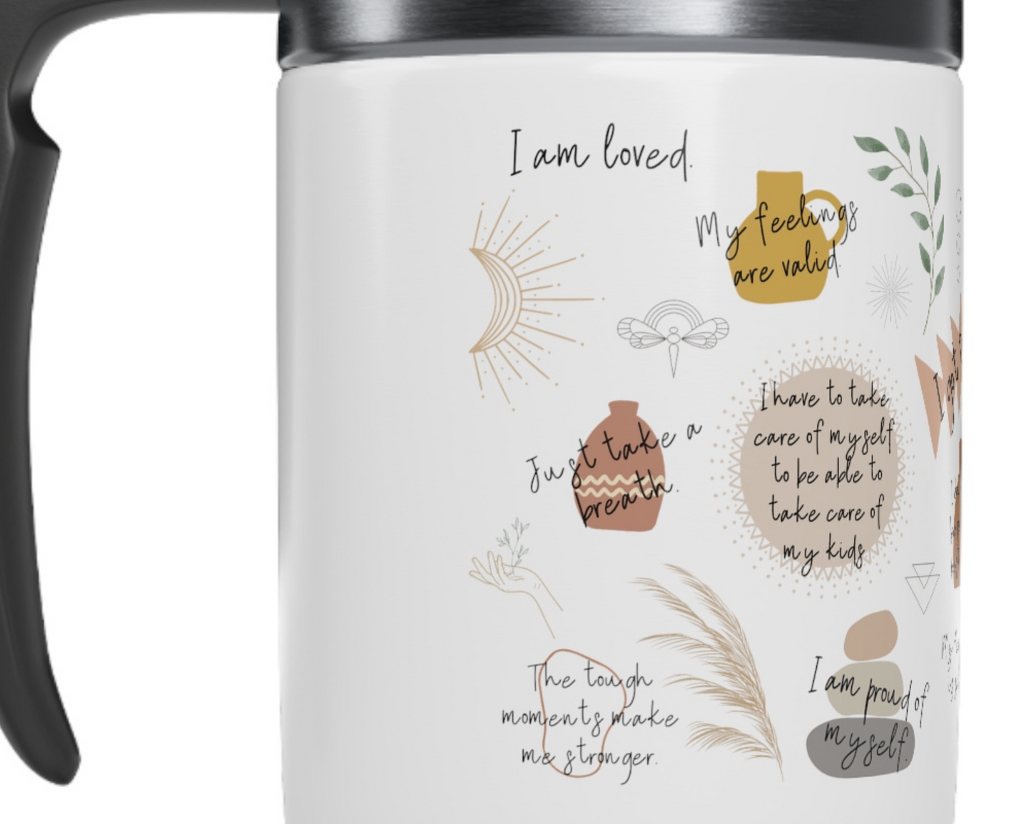 Mama's Affirmation Travel Mug | Mom's Self Love Mug | Boho Mom Coffee Mug | Stainless Steel Travel Mug