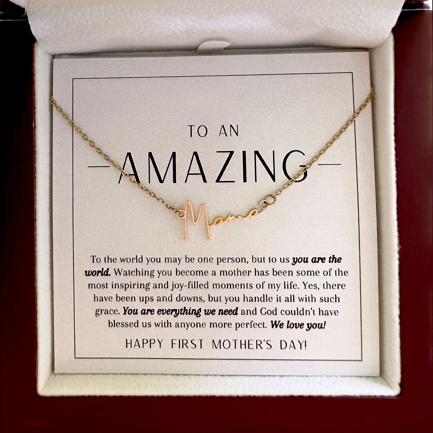 To an Amazing Mama | First Mother's Day Gift | Mama Necklace