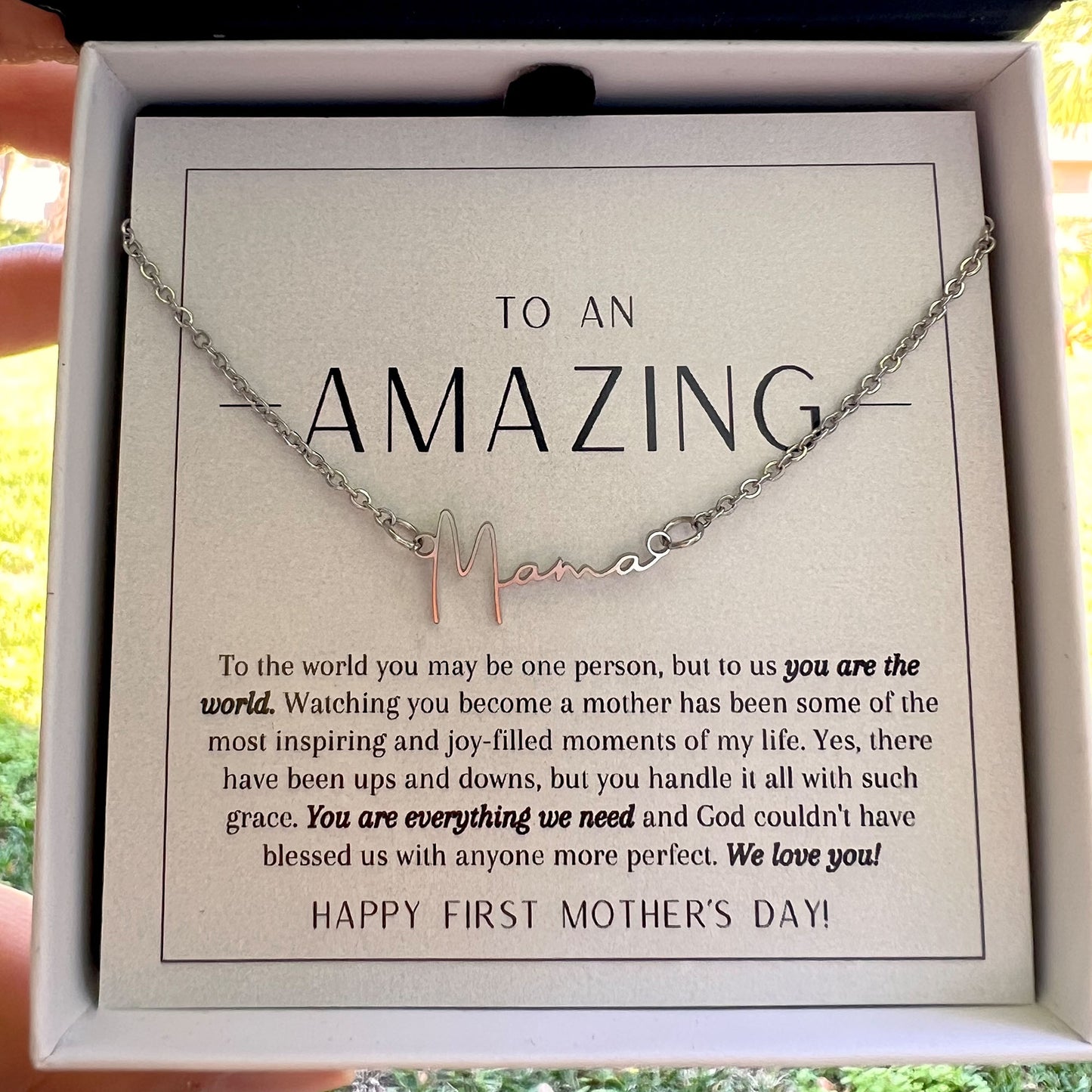 To an Amazing Mama | First Mother's Day Gift | Mama Necklace