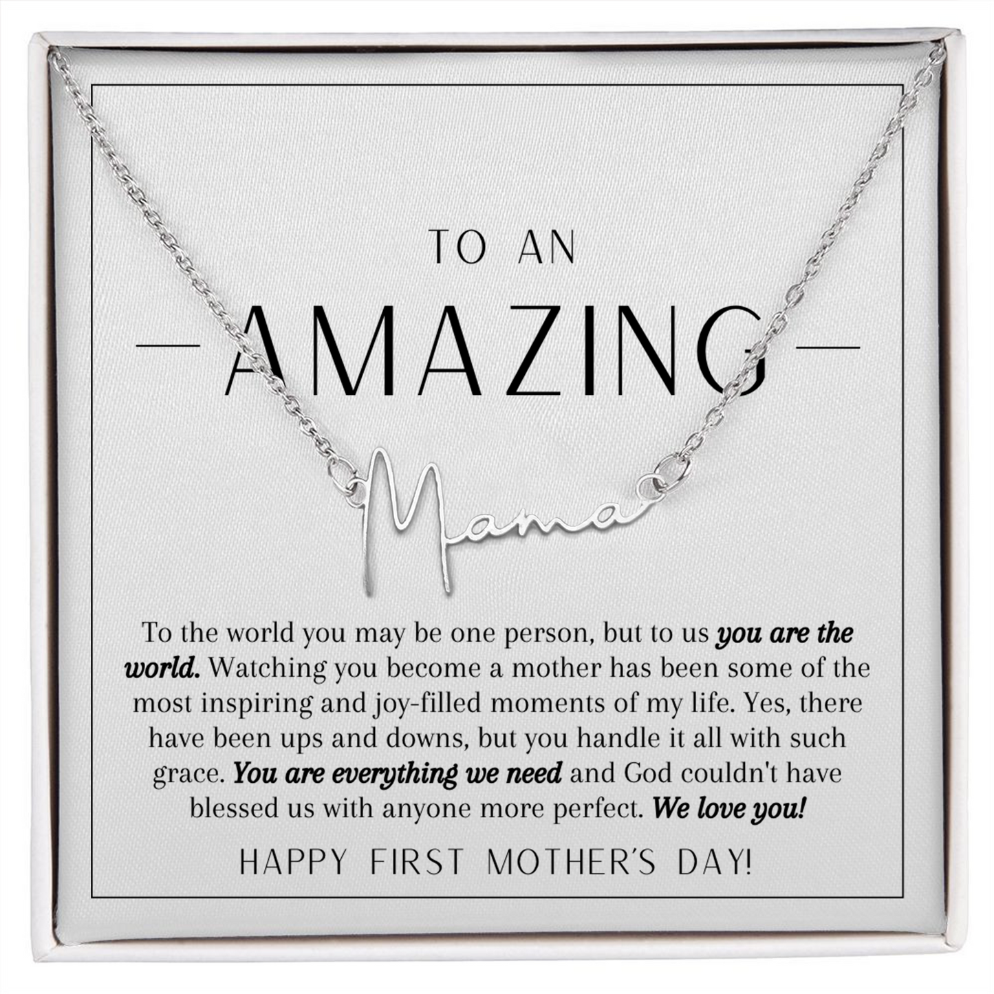 To an Amazing Mama | First Mother's Day Gift | Mama Necklace