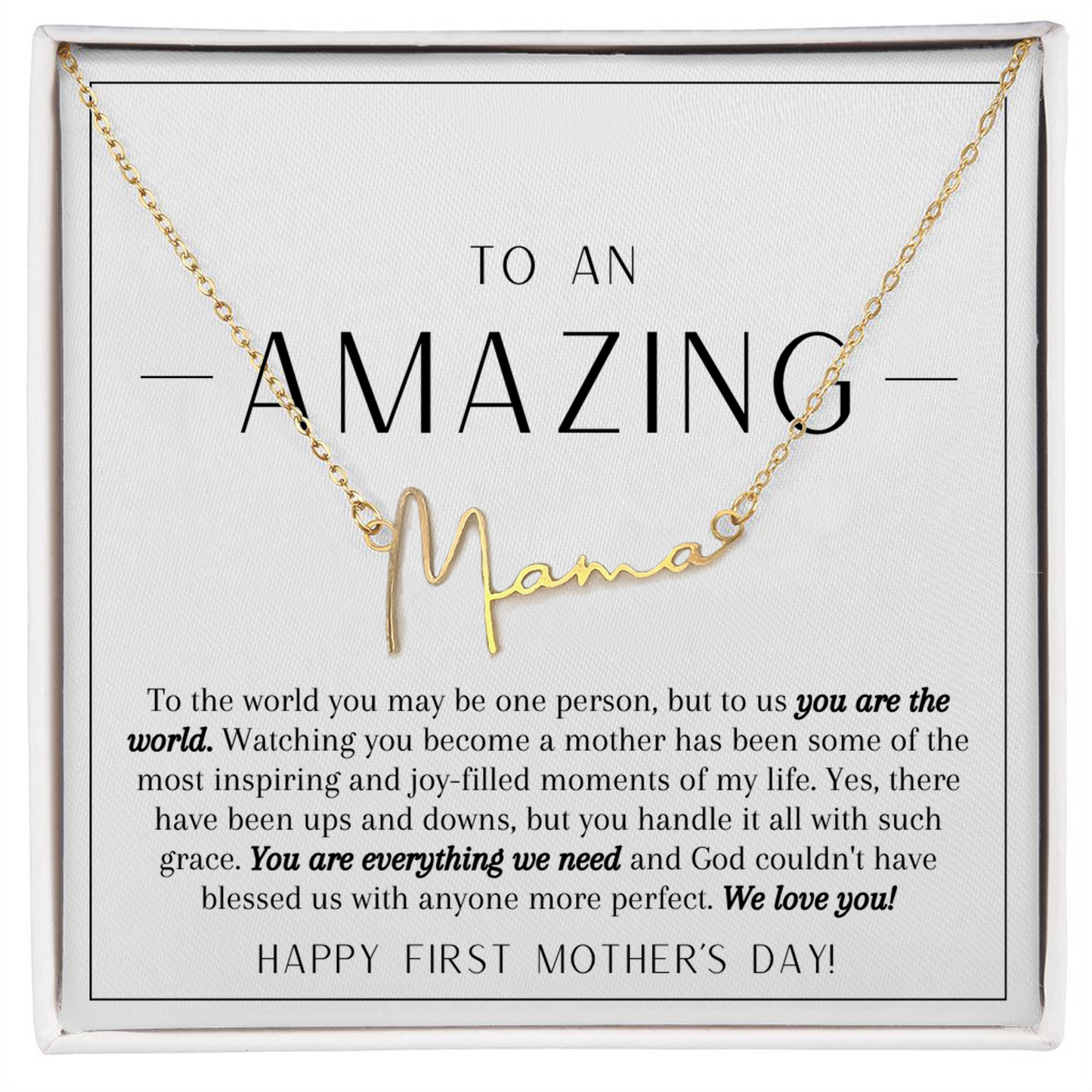 To an Amazing Mama | First Mother's Day Gift | Mama Necklace