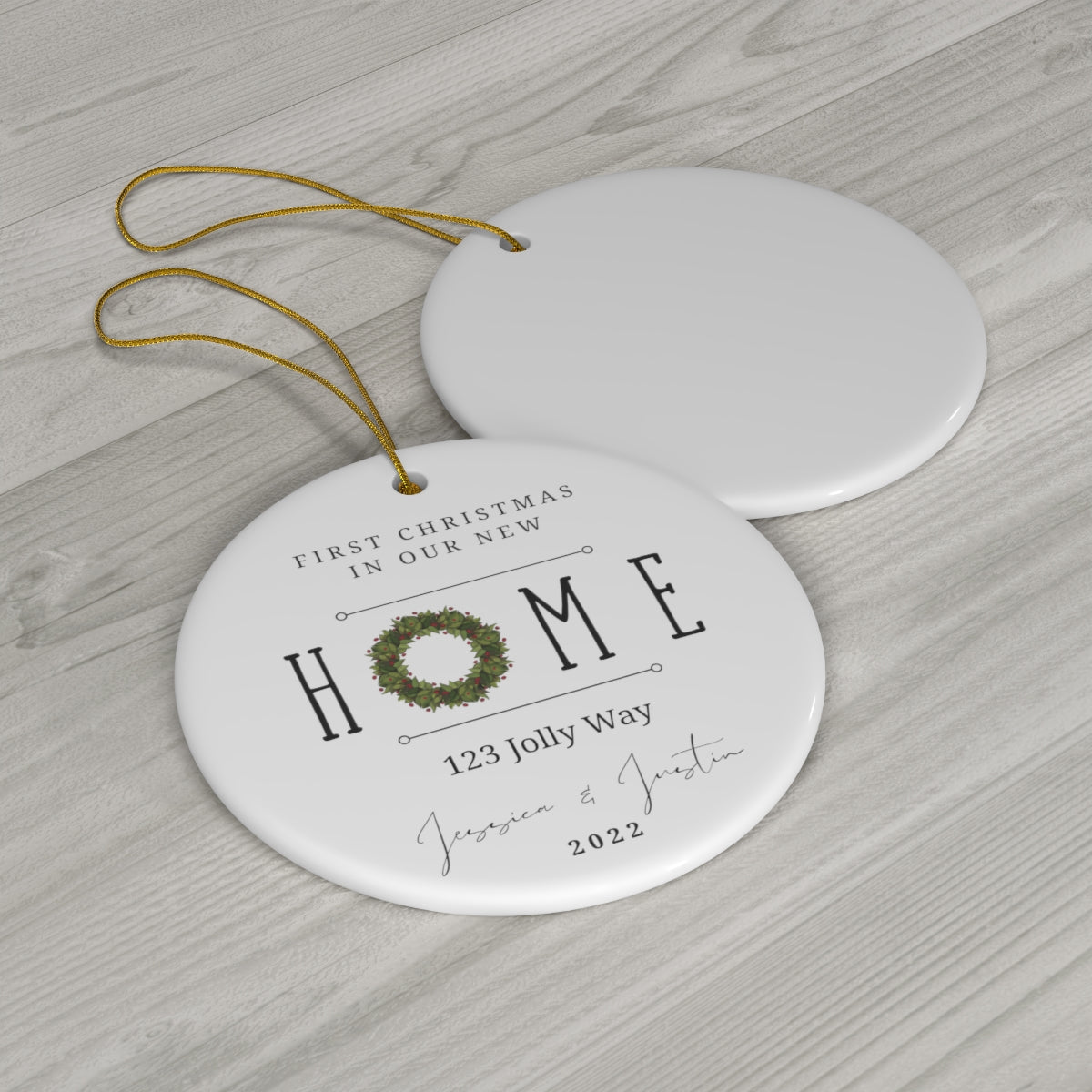 New Home Ornament | Minimalist Christmas | Farmhouse Christmas | Personalized Ornament | Ceramic Ornament | Welcome Home | Christmas 2022