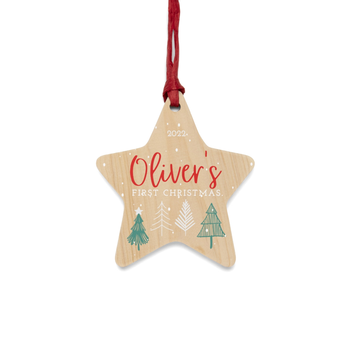 Baby's First Christmas Ornament | Personalized Baby Ornament | Wooden Ornament | Christmas Trees