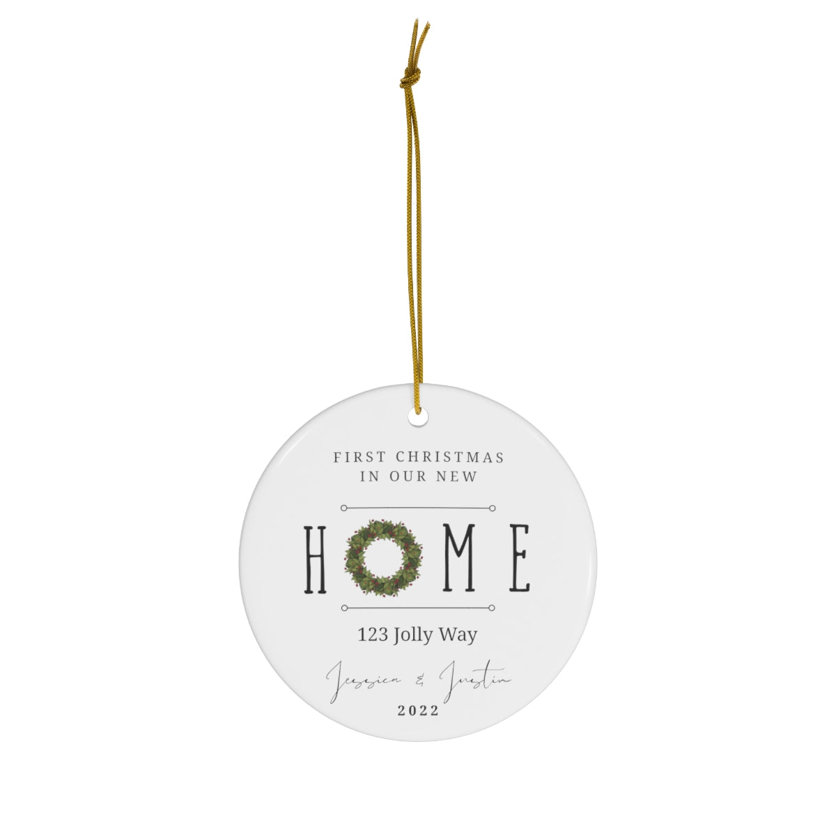 New Home Ornament | Minimalist Christmas | Farmhouse Christmas | Personalized Ornament | Ceramic Ornament | Welcome Home | Christmas 2022