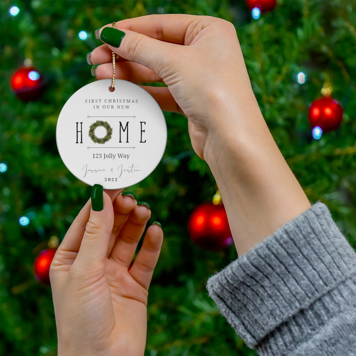 New Home Ornament | Minimalist Christmas | Farmhouse Christmas | Personalized Ornament | Ceramic Ornament | Welcome Home | Christmas 2022