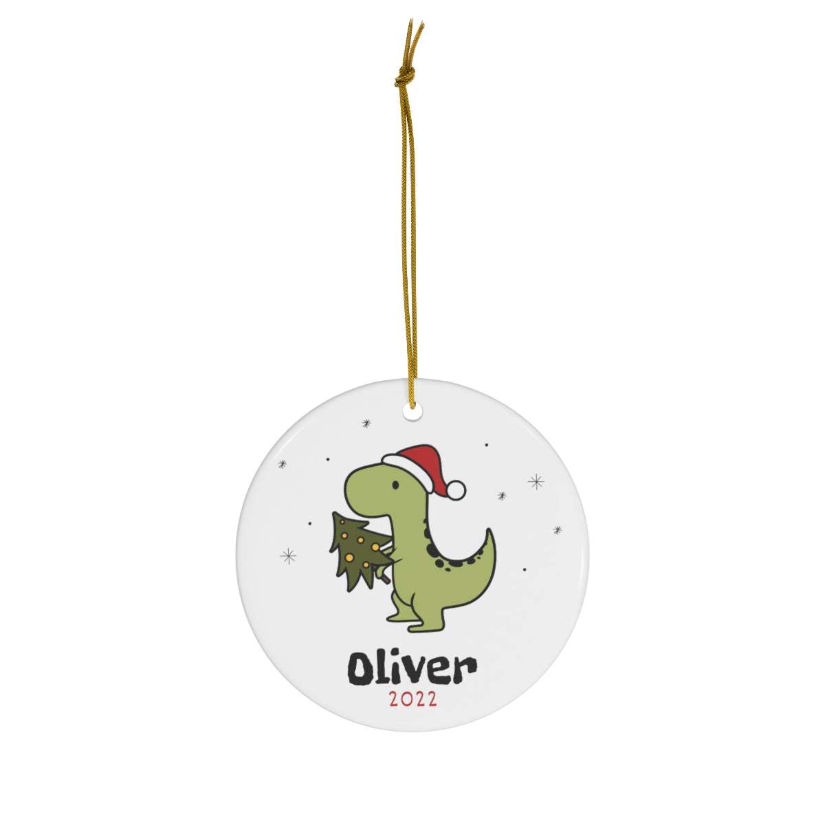 Kids' Personalized Christmas Ornament | Christmas Dinosaur Ornament