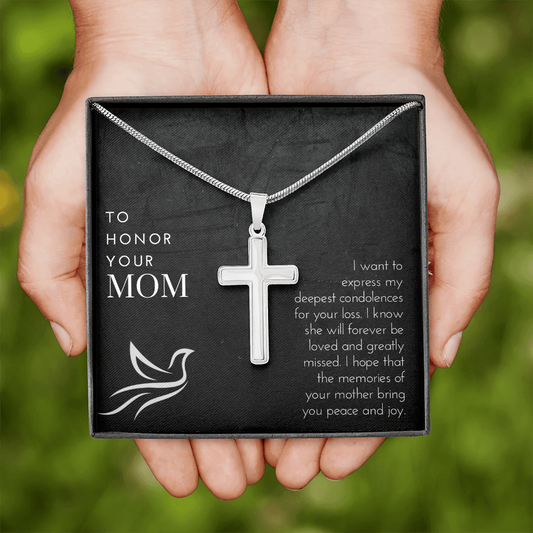 Loss of a Mother | Memorial Gift | Personalized Gift | In Loving Memory of Your Mom | Cross Necklace