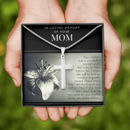 Loss of a Mother | Memorial Gift | Personalized Gift | In Loving Memory of Your Mom | Cross Necklace