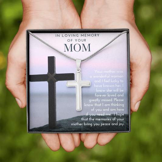 Loss of a Mother | Memorial Gift | Personalized Gift | In Loving Memory of Your Mom | Cross Necklace