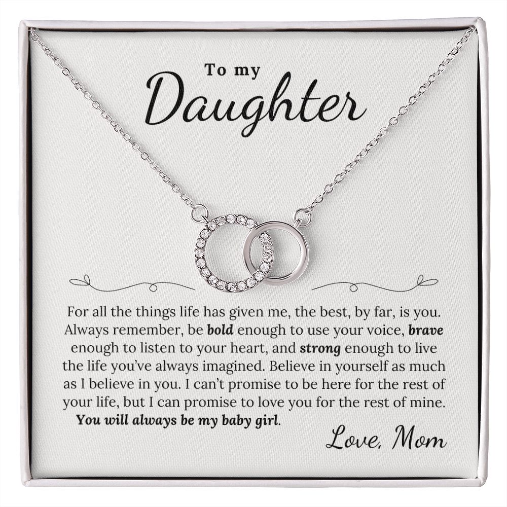 To Daughter, Love Mom | Bold Brave Strong | Perfect Pair Necklace