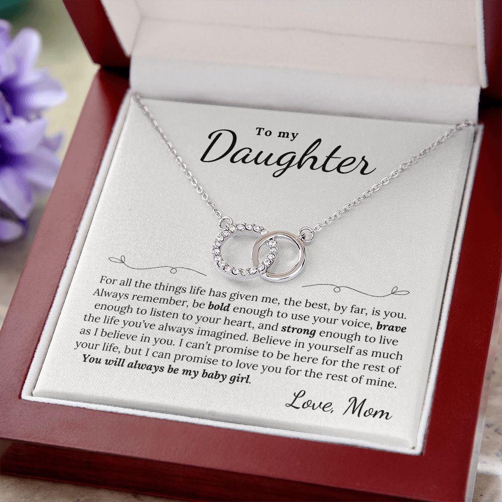 Gift for daughter from mom | perfect pair necklace | Be Bold, Brave and Strong | Always be my baby girl | wedding gift | graduation gift | birthday present for daughter | christmas gift for daughter