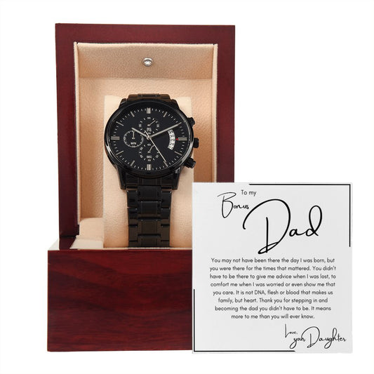 Bonus Dad from daughter | Gift for Dad | Chronograph Watch