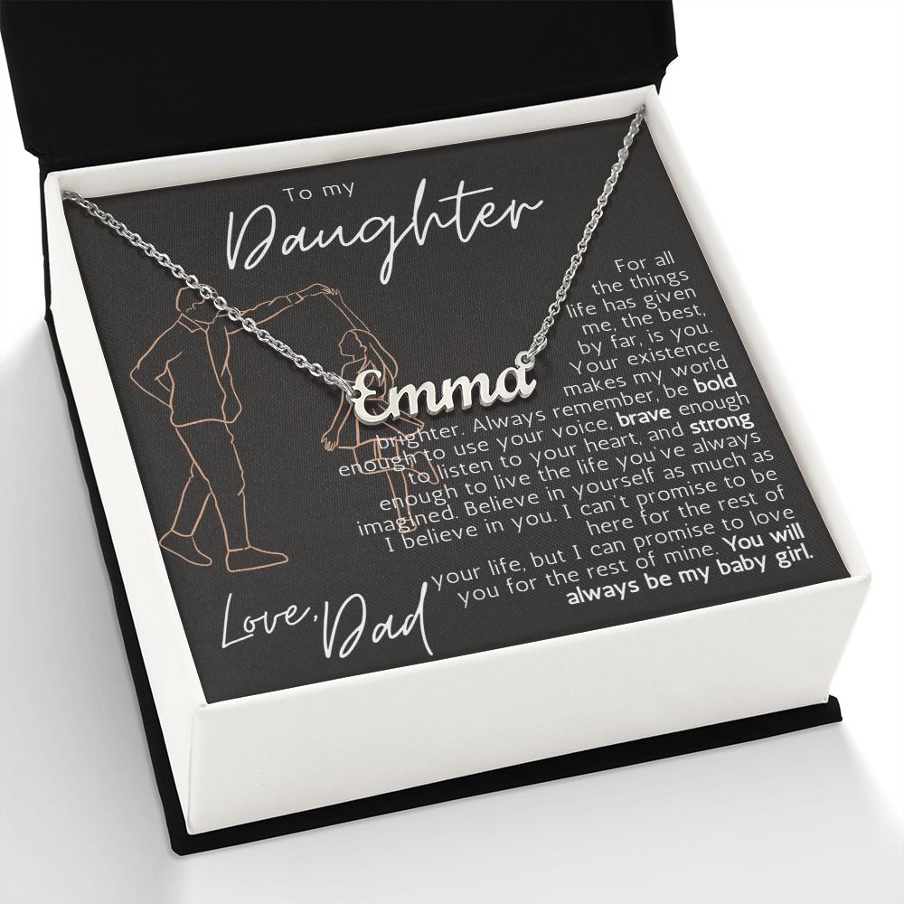 Daughter Name Necklace - Love Dad | Trendy Personalized Necklace