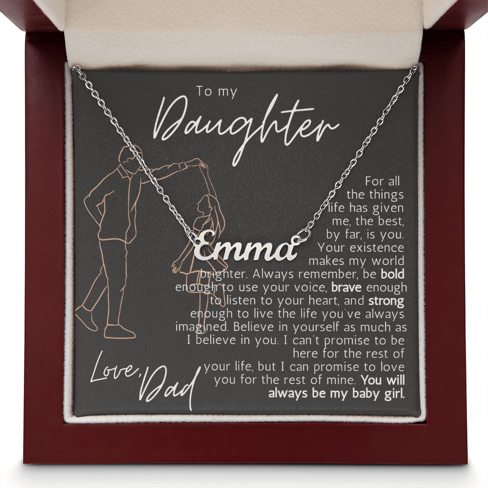 Daughter Name Necklace - Love Dad | Trendy Personalized Necklace