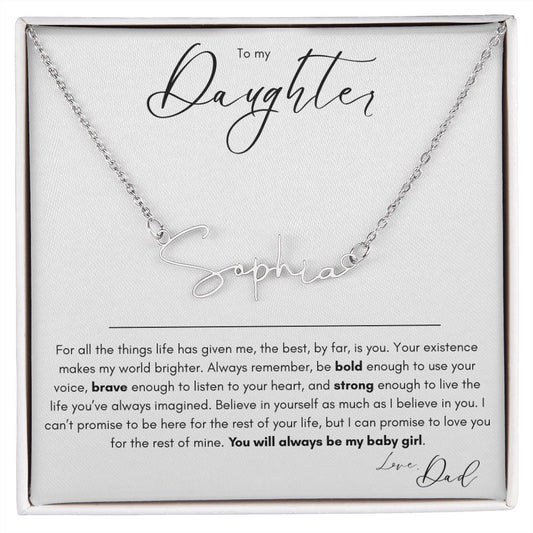 daughter gift, gift for daughter, daughter necklace, trendy necklace, daddy daughter, father daughter, daughter birthday, daughter graduation, daughter wedding, name necklace