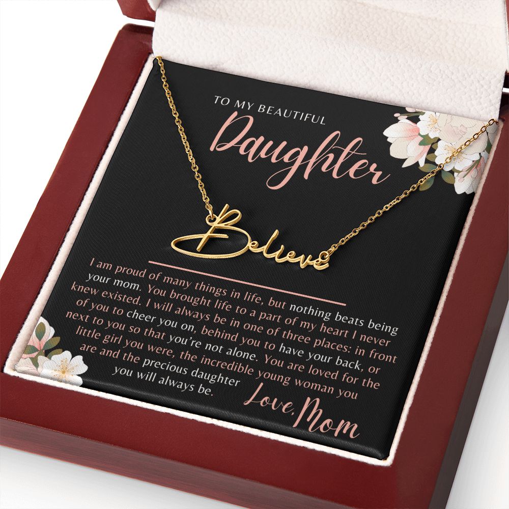 To My Beautiful Daughter | You Are So Loved | Signature Name Necklace