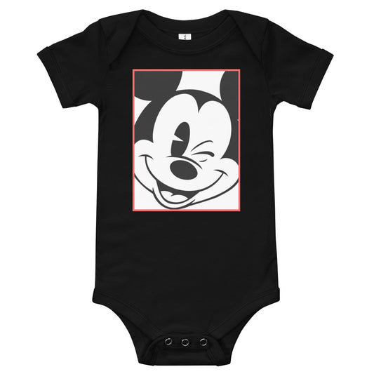 Winking Mickey Organic Short Sleeve Baby Onesie | Mickey Mouse | Disney Baby | Disney World | Magic Kingdom | Disneyland