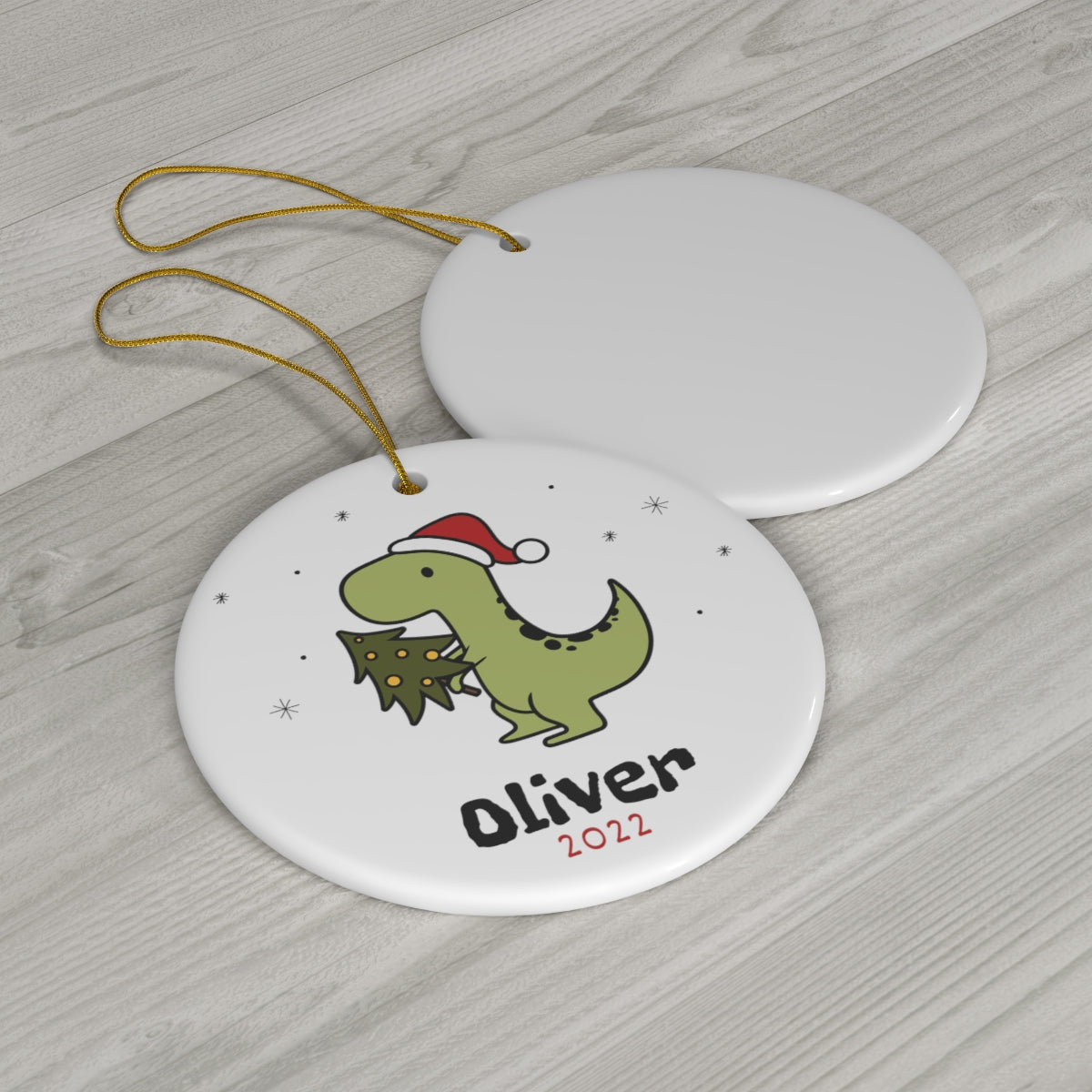 Kids' Personalized Christmas Ornament | Christmas Dinosaur Ornament