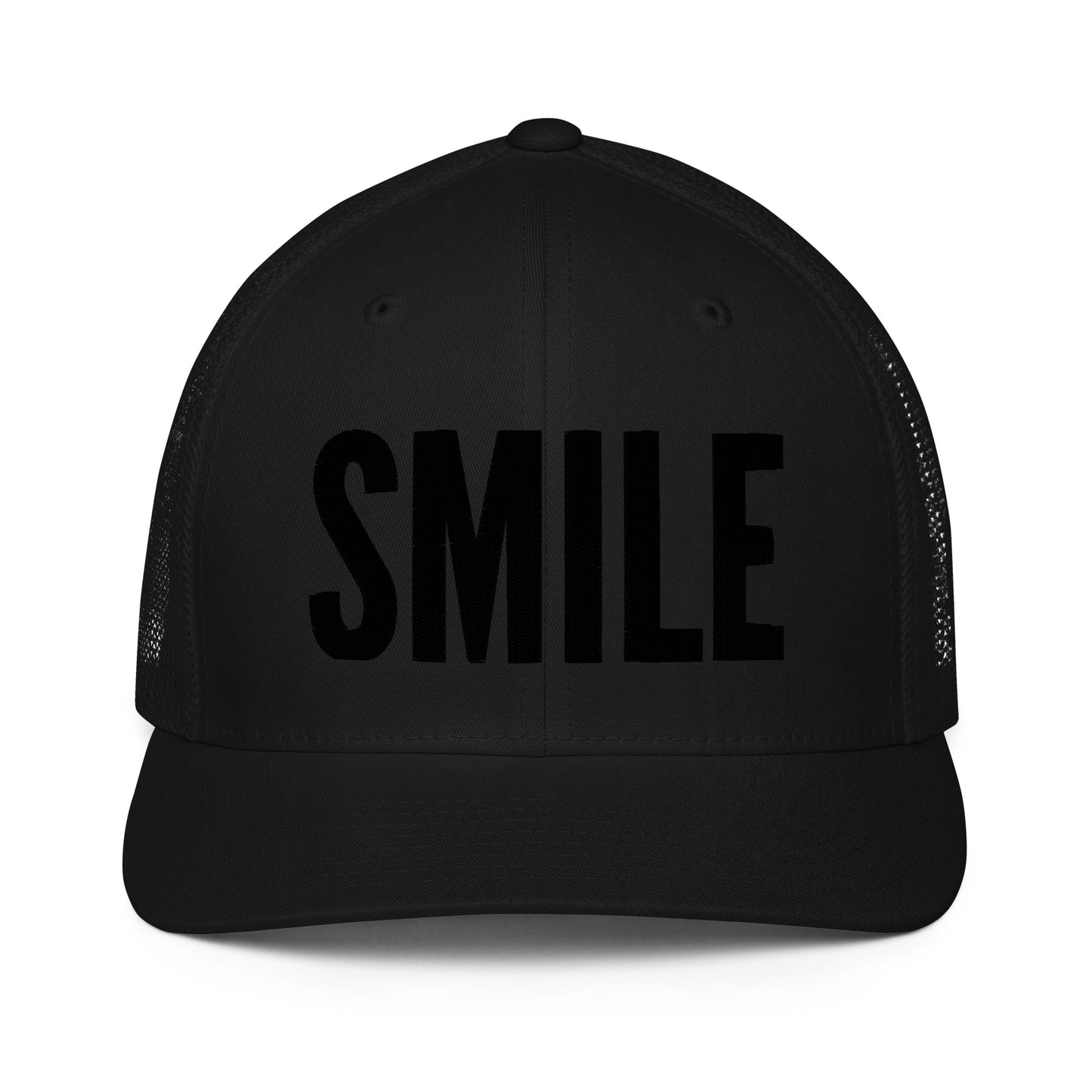 Fitted "Smile" Embroidered Trucker Hat