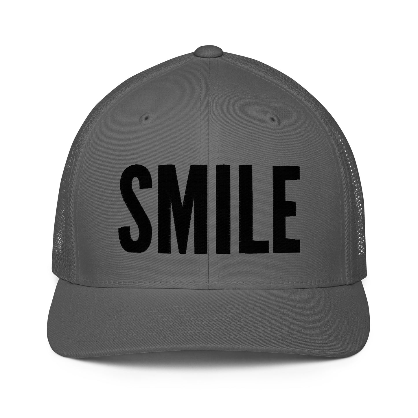 Fitted "Smile" Embroidered Trucker Hat