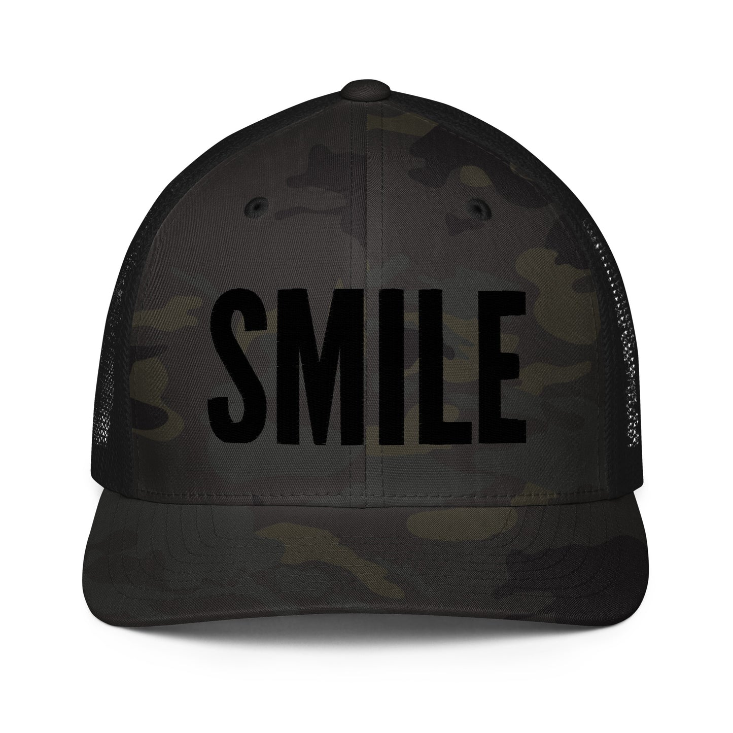 Fitted "Smile" Embroidered Trucker Hat