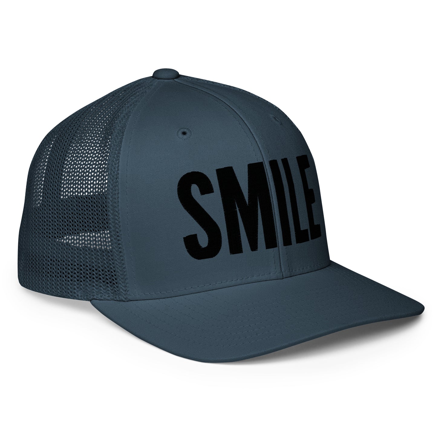 Fitted "Smile" Embroidered Trucker Hat