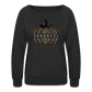 Thankful Split Pumpkin Women’s Boatneck Sweatshirt - heather black