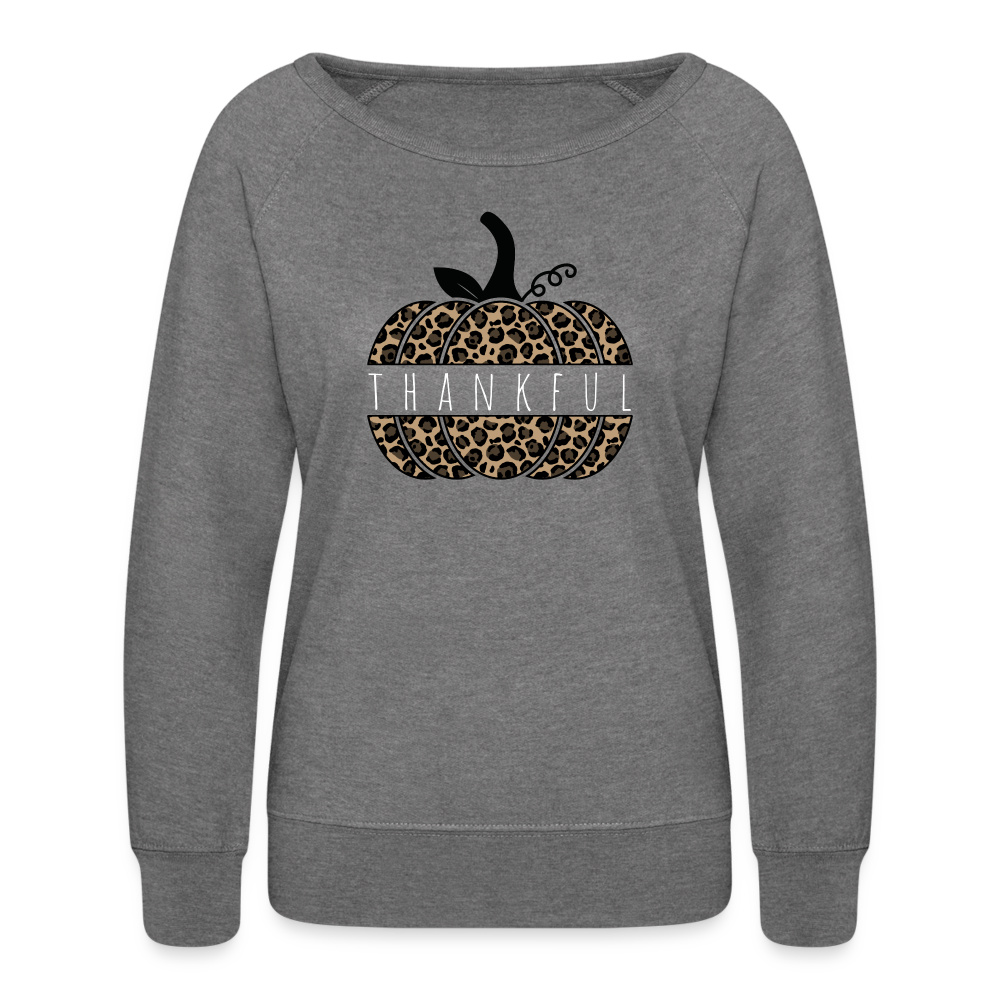 Thankful Split Pumpkin Women’s Boatneck Sweatshirt - heather gray