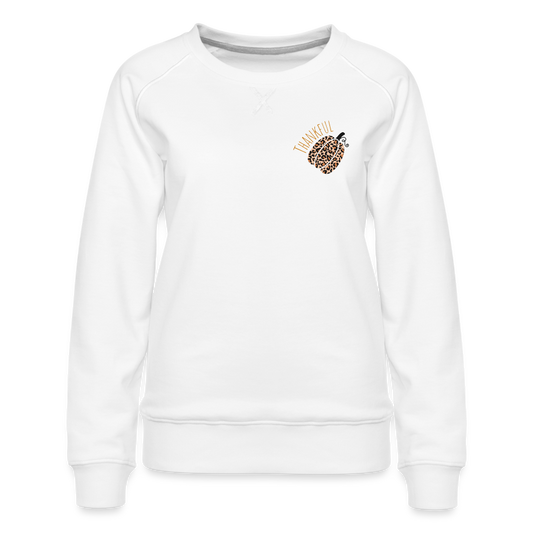 Thankful Tilted Pumpkin Women’s Premium Sweatshirt - white