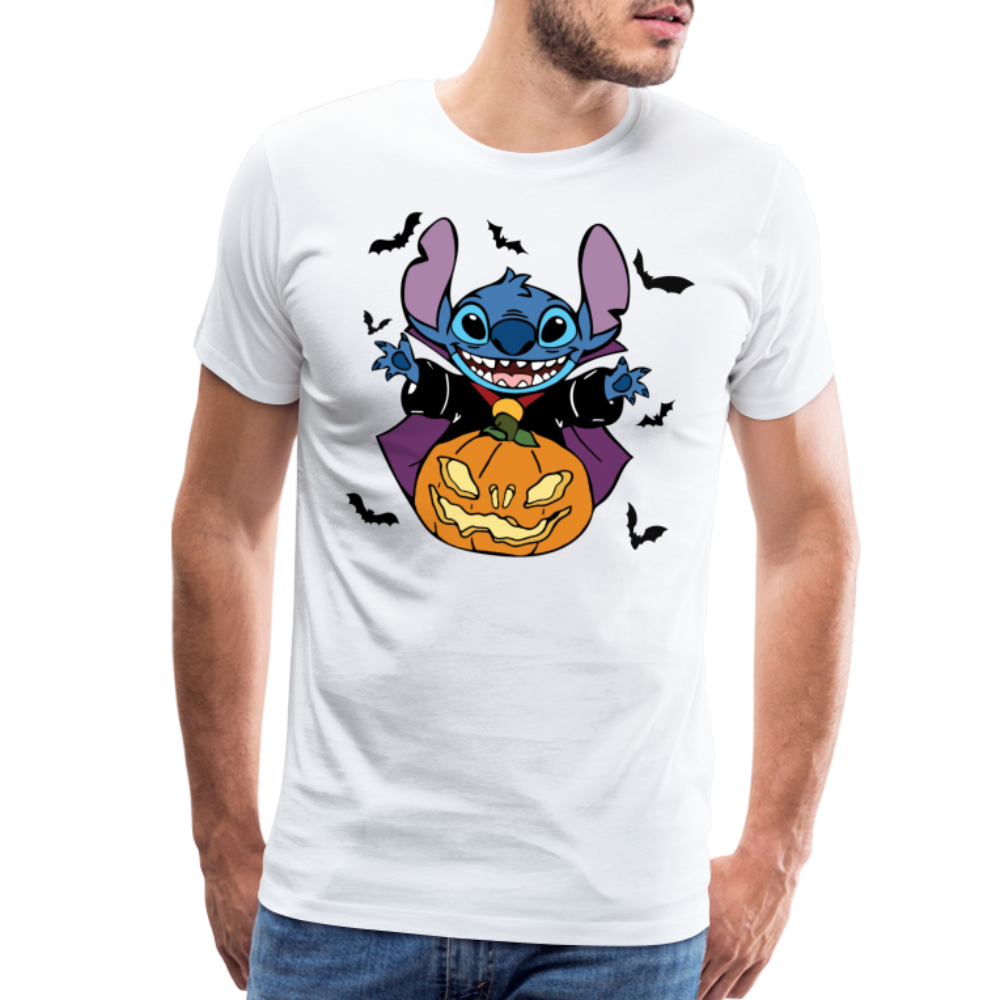 Stitch with jackolantern - white