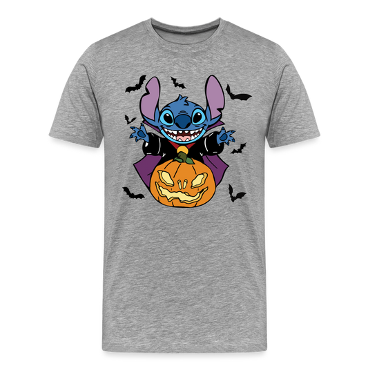 Stitch with jackolantern - heather gray