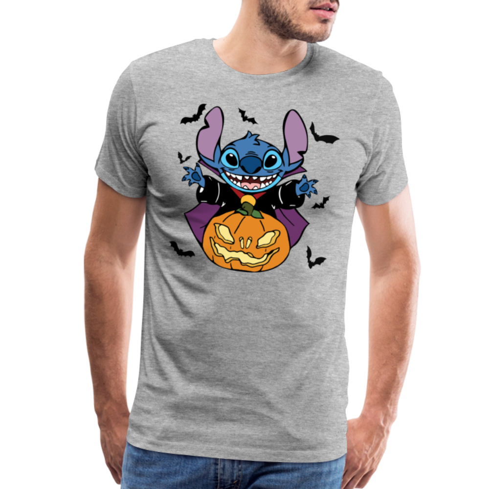 Stitch with jackolantern - heather gray