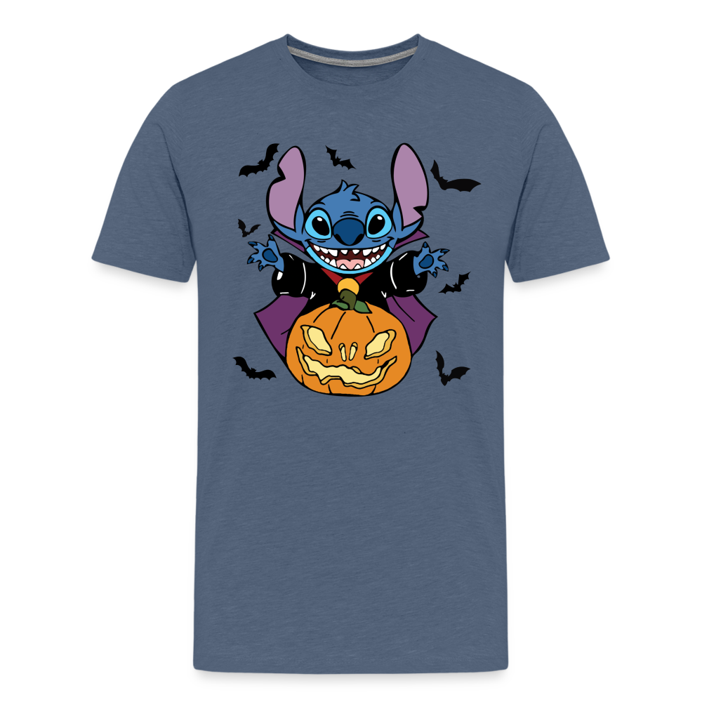 Stitch with jackolantern - heather blue