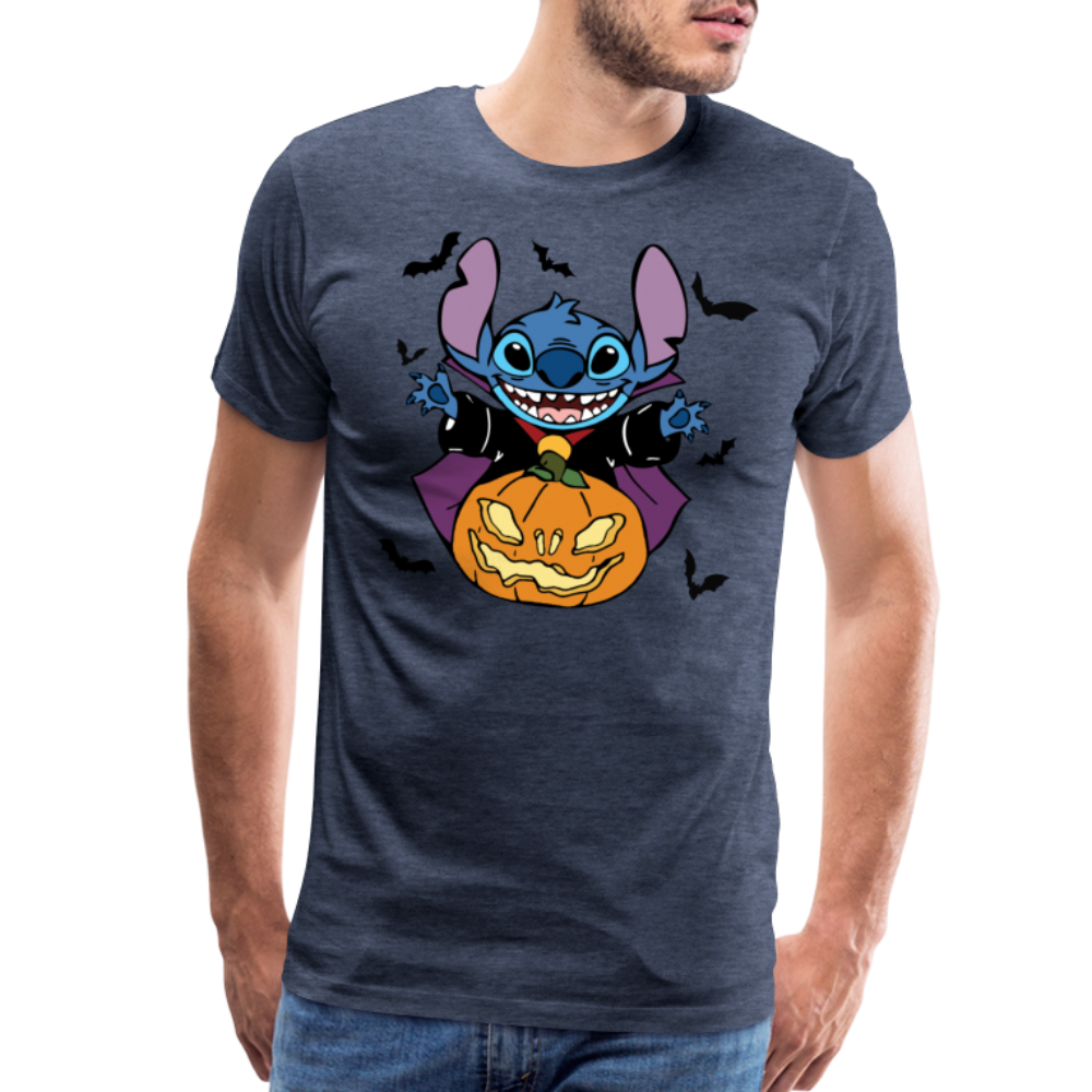 Stitch with jackolantern - heather blue