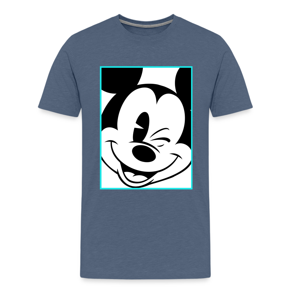 Winking Mickey Men's T-Shirt - heather blue