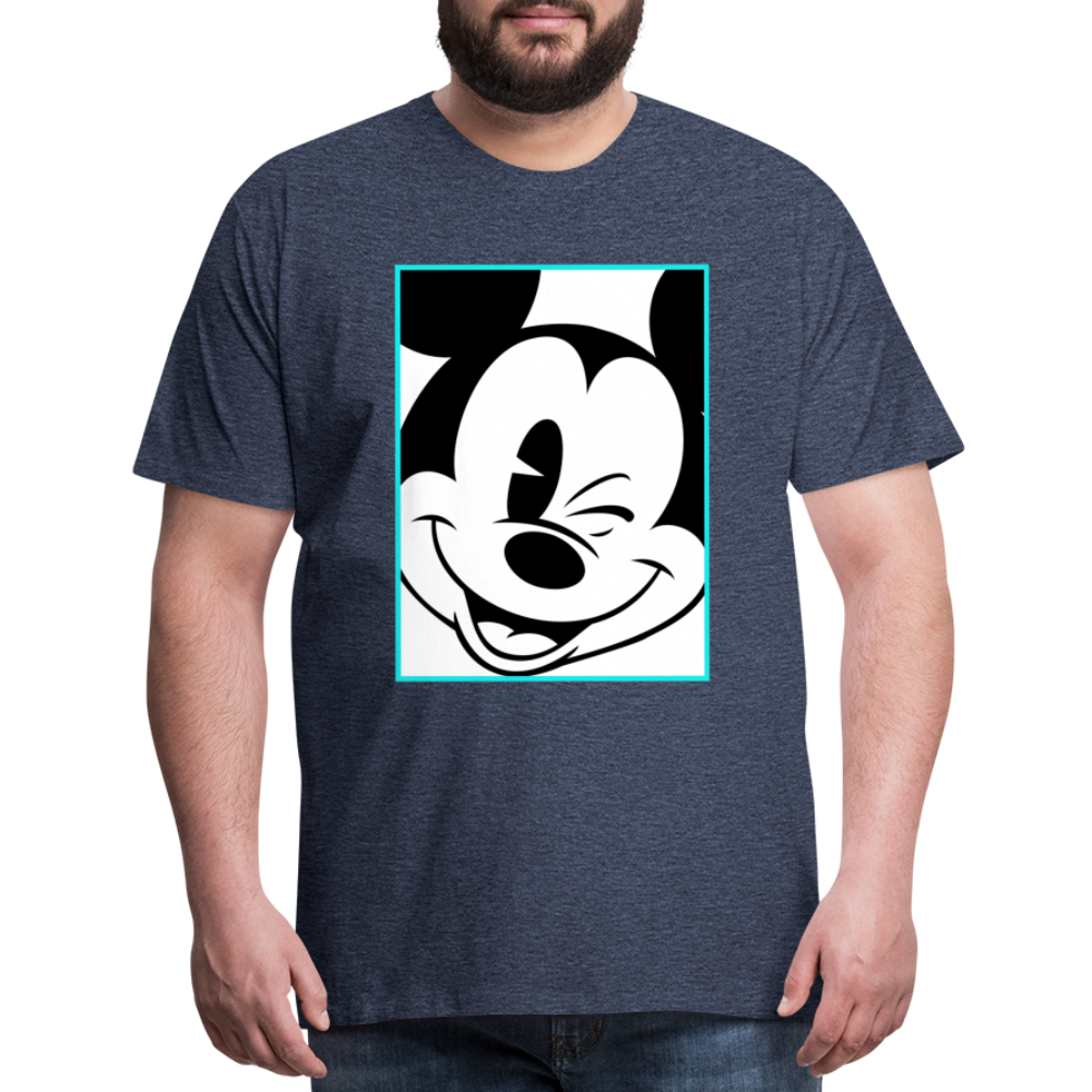 Winking Mickey Men's T-Shirt - heather blue