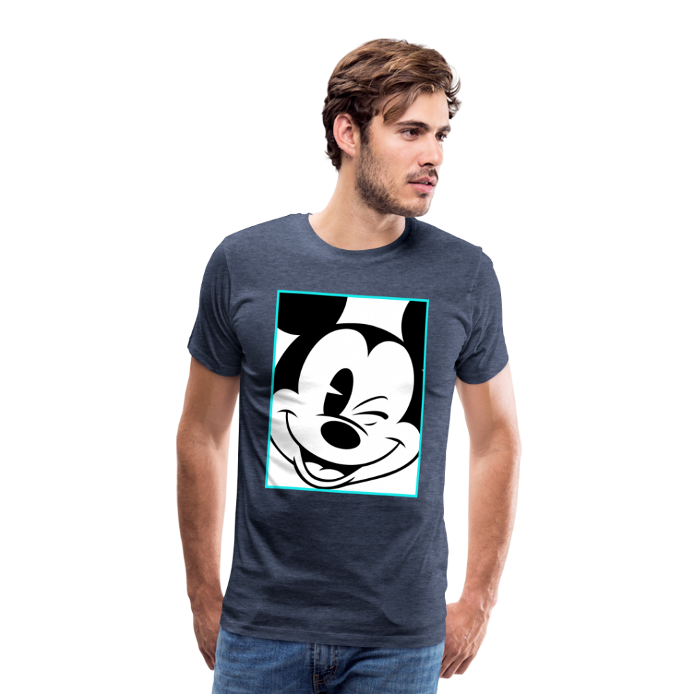 Winking Mickey Men's T-Shirt - heather blue