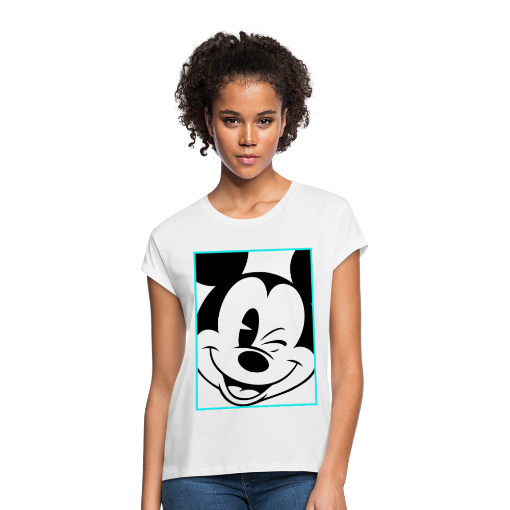 Winking Mickey Women's Relaxed Fit T-Shirt - white