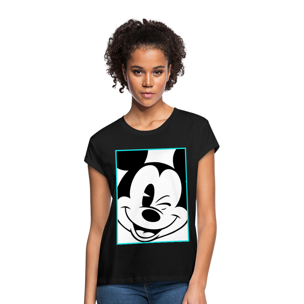 Winking Mickey Women's Relaxed Fit T-Shirt - black