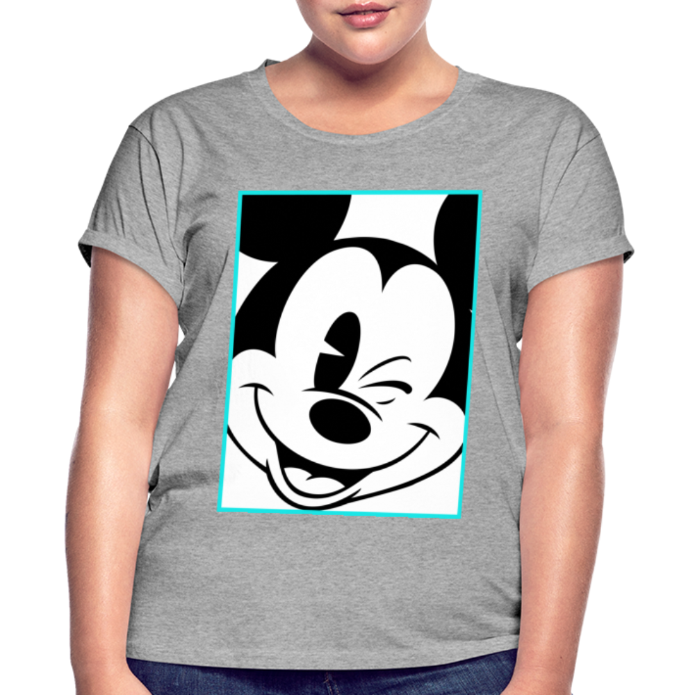 Winking Mickey Women's Relaxed Fit T-Shirt - heather gray