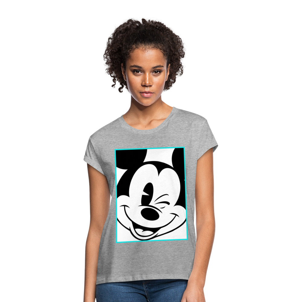 Winking Mickey Women's Relaxed Fit T-Shirt - heather gray