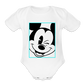 Winking Mickey Organic Short Sleeve Baby Onesie - white