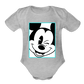 Winking Mickey Organic Short Sleeve Baby Onesie - heather grey