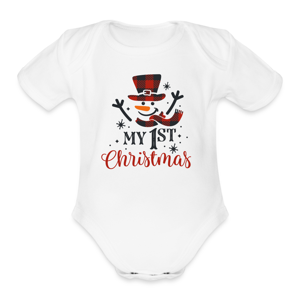 Baby's 1st Christmas Organic Onesie - white