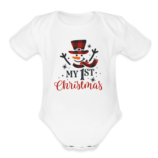 Baby's 1st Christmas Organic Onesie - white