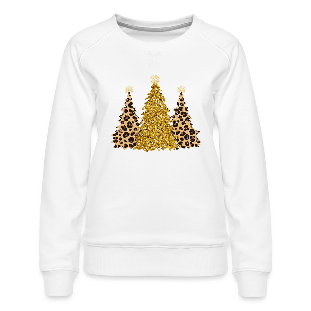 Holiday Trees | Faux Glitter Winter Sweatshirt - white